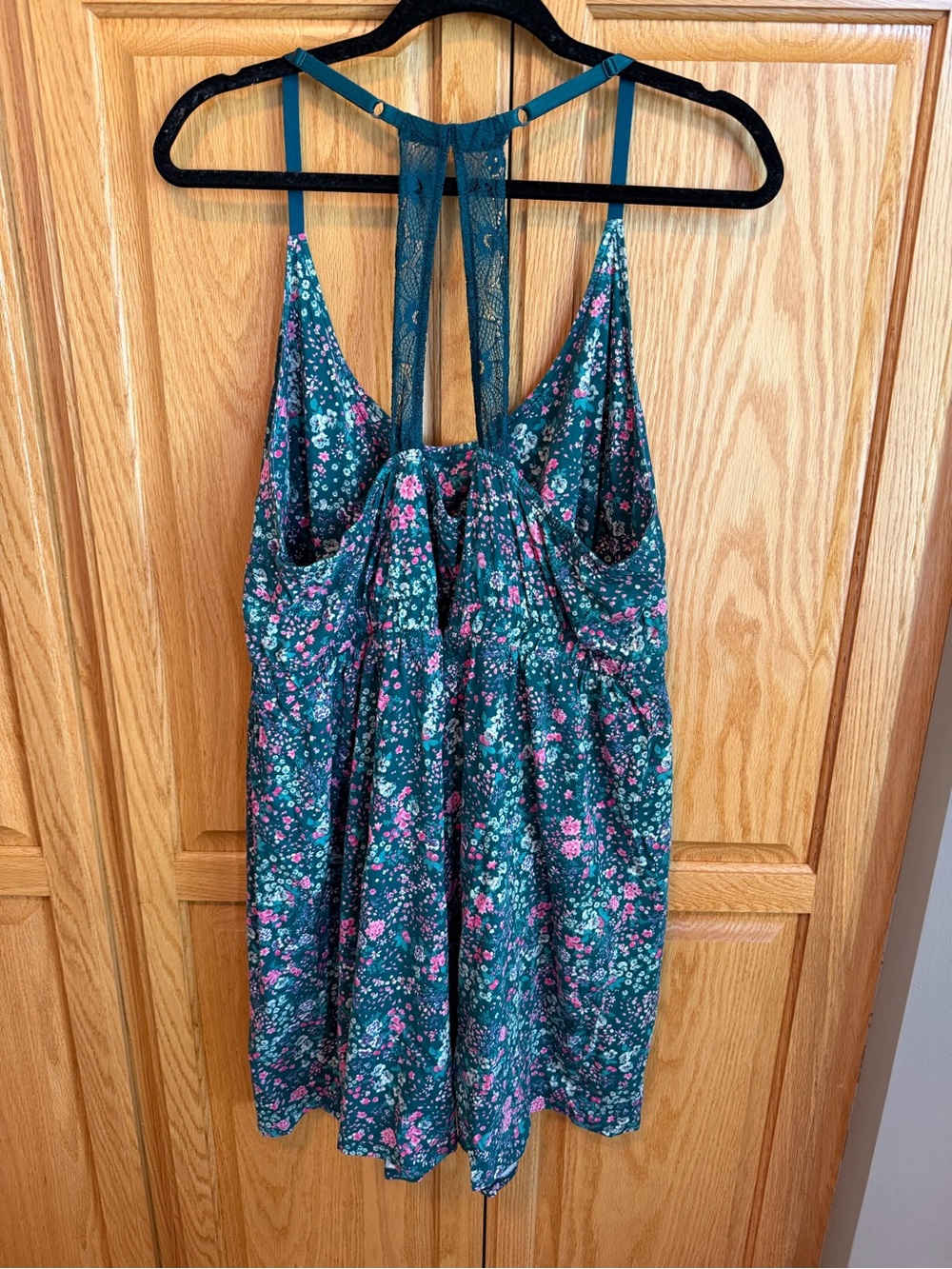 Cacique Sleep Teal Dress Floral Nightie - Picture 2 of 3